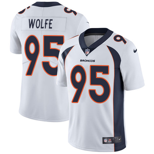 2019 men Denver Broncos 95 Wolfe white Nike Vapor Untouchable Limited NFL Jersey